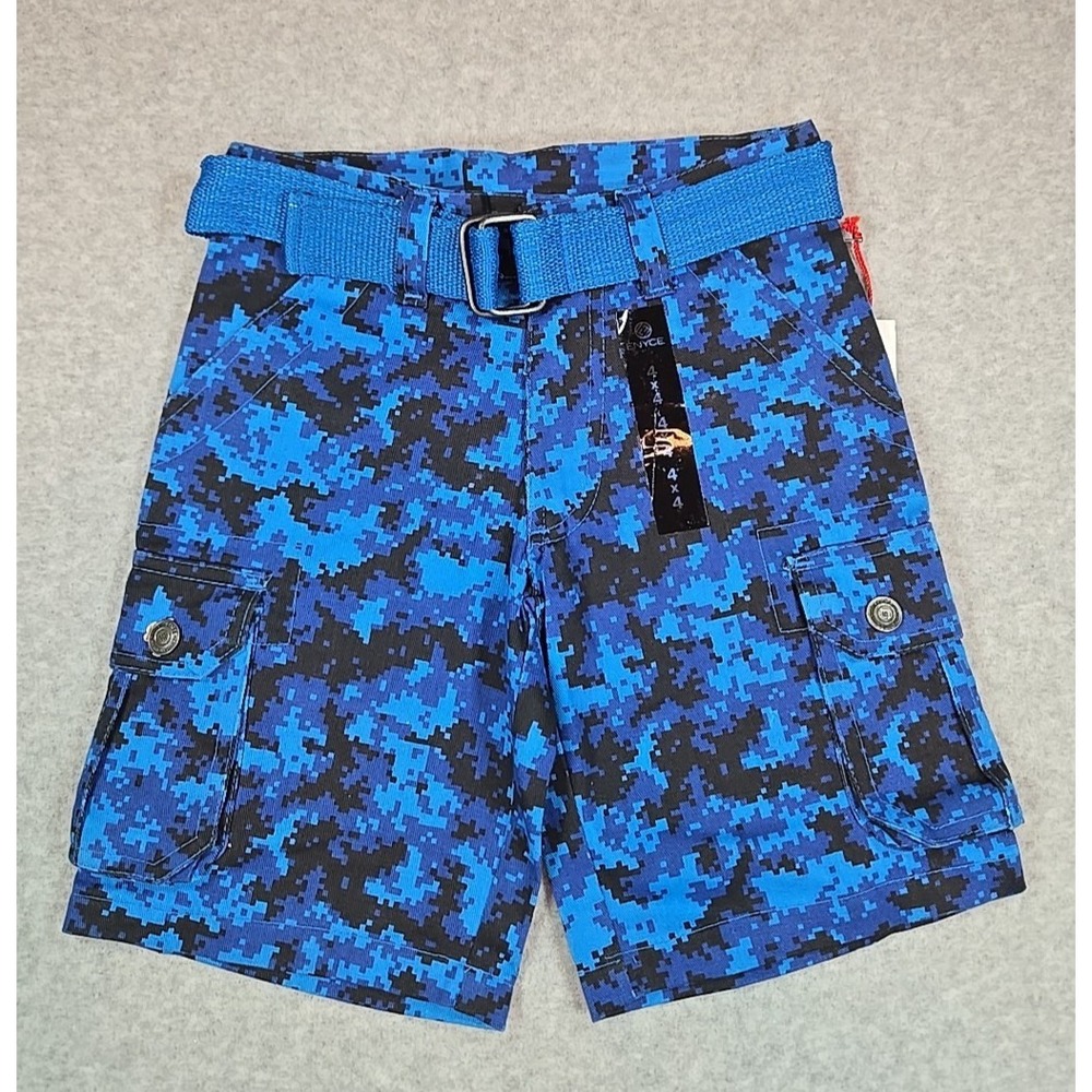 Enyce Shorts Boys Size 4 Printed with‎ Adjustable Belt Blue NWT